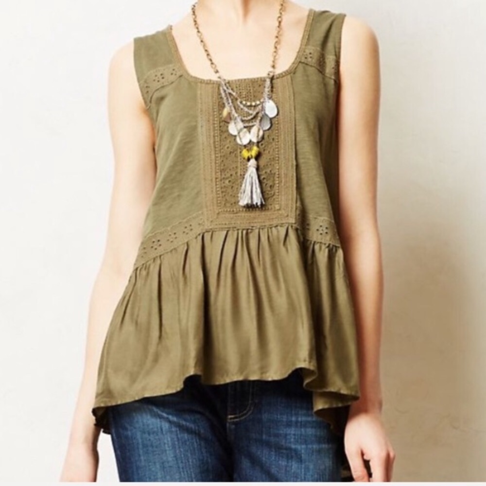 Medow Rue by Anthropologie peplum blouse sz large